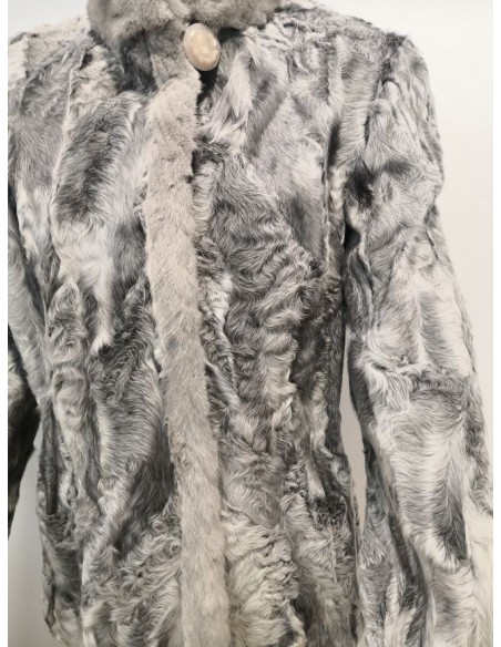 Chaqueta de Pelo de Astrakan Color Beige