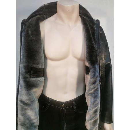 Chaquetón de Piel con Forro de Pelo