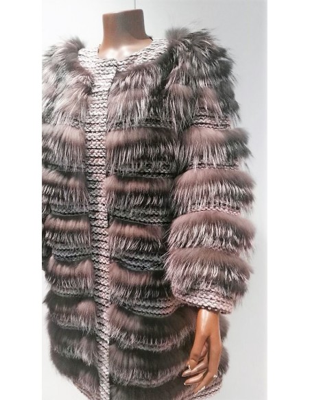 Abrigo de pelo combinado