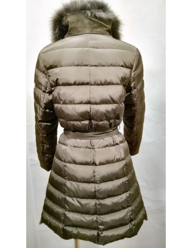 Abrigo de pelo combinado con textil