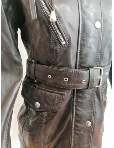 Chaqueta de Piel Acolchada con Capucha de Pelo Natural 2