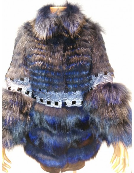 Abrigo de pelo combinado