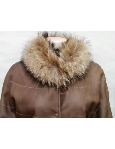 Abrigo piel vuelta mujer