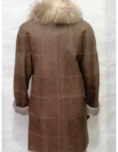 Abrigo piel vuelta mujer