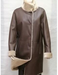 Abrigo de piel vuelta para mujer