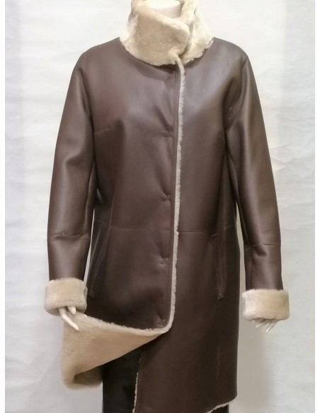 Abrigo de piel vuelta para mujer