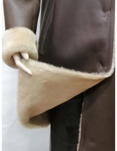 Abrigo de piel vuelta para mujer