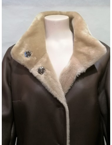 Abrigo de piel vuelta para mujer