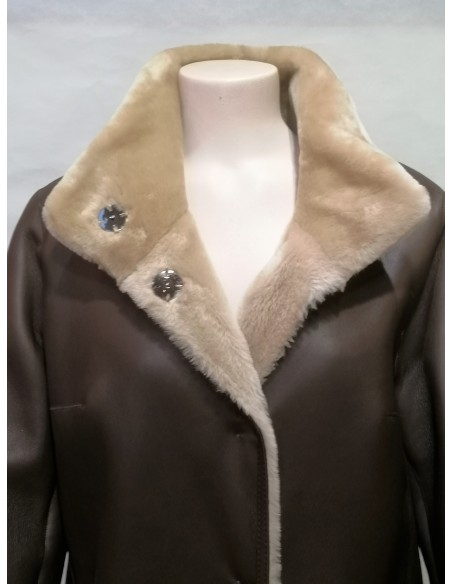 Abrigo de piel vuelta para mujer