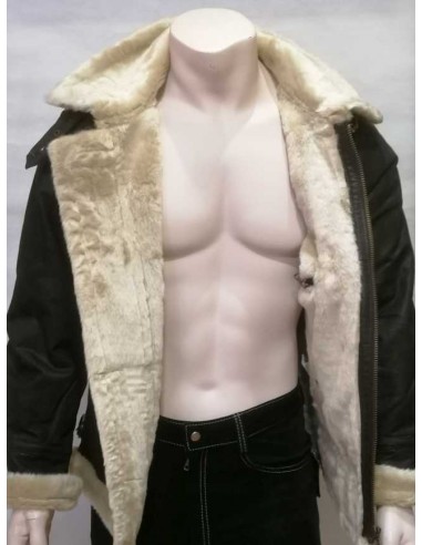 Cazadora de Piel con Forro Interior de Pelo para Hombre