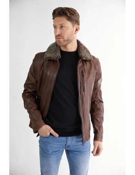 Cazadora hombre cuello desmontable