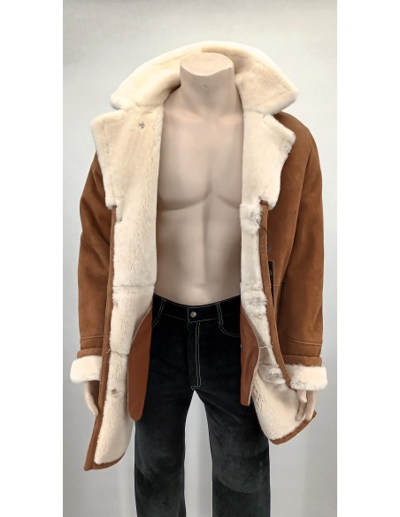 Chaqueta de piel vuelta para hombre