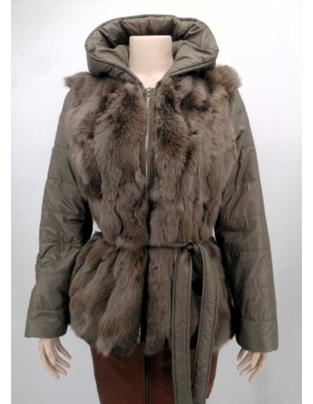 Chaqueta de pelo combinada