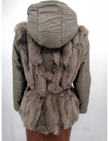 Chaqueta de pelo combinada