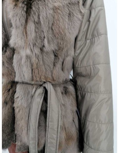 Chaqueta de pelo combinada