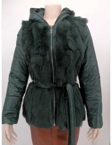 Chaqueta de pelo combinada