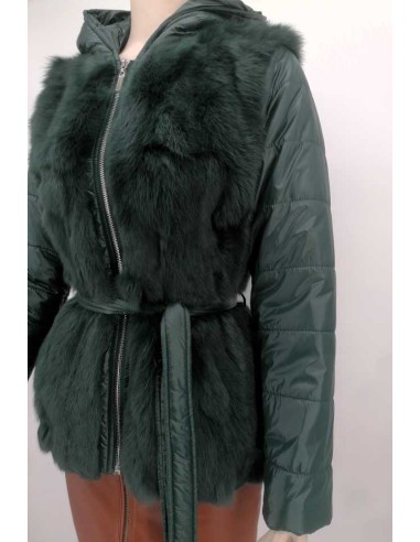 Chaqueta de pelo combinada