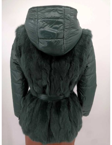 Chaqueta de pelo combinada