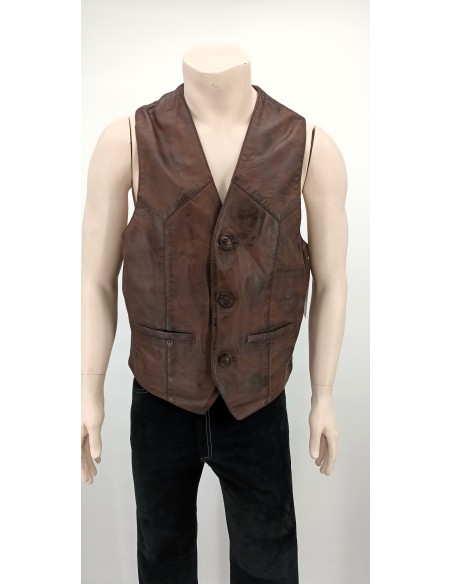 Chaleco de piel para hombre