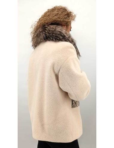 Parka combinado con cuello de pelo