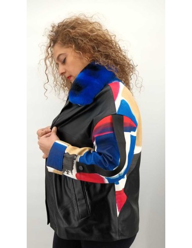 Chaqueta de piel cuello desmontable