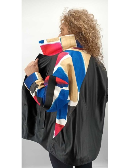 Chaqueta de piel cuello desmontable