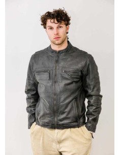 Cazadora de cuero para hombre
