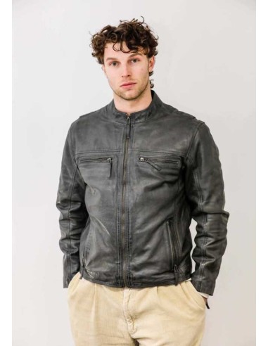 Cazadora de cuero para hombre