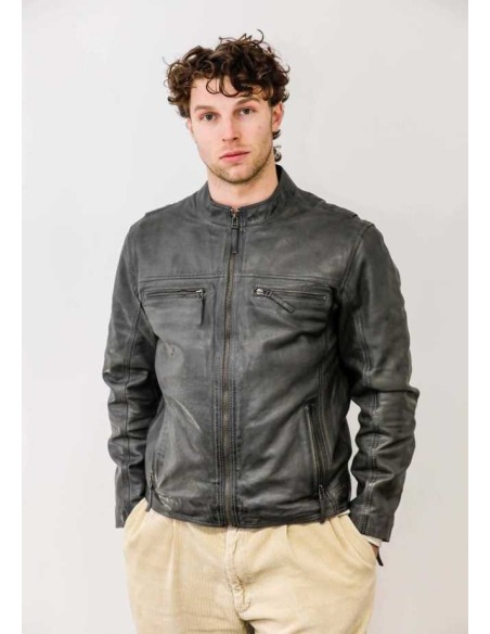 Cazadora de cuero para hombre