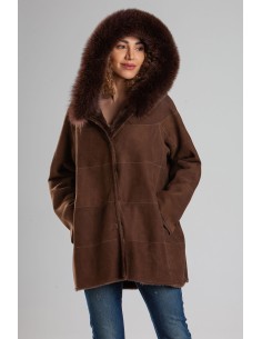 Chaquetón de doble faz con capucha