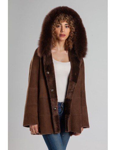 Chaquetón de doble faz con capucha