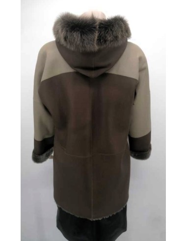 Chaqueta de piel reversible con capucha