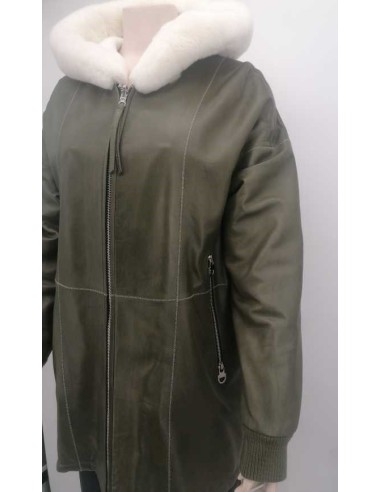 Gabardina  de piel reversible para mujer