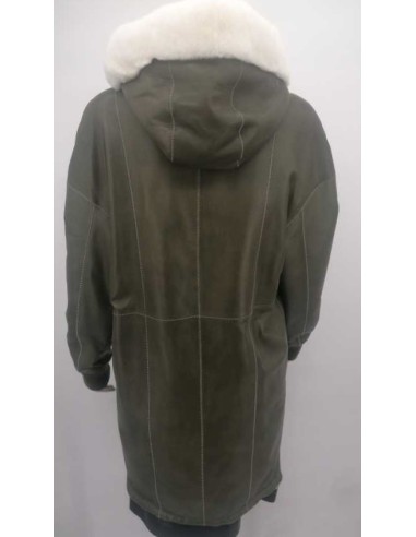 Gabardina  de piel reversible para mujer