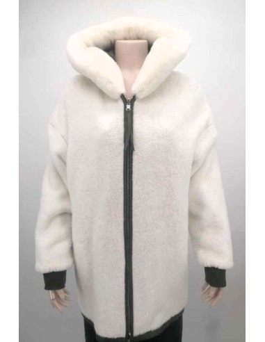 Gabardina  de piel reversible para mujer