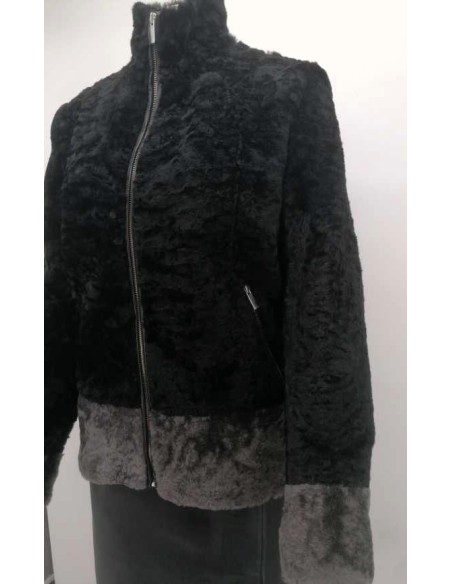 Chaqueta de borreguillo combinada