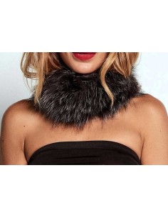 Cuello elástico de pelo natural