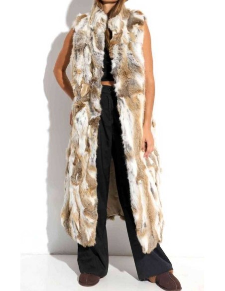 Chaleco largo de pelo