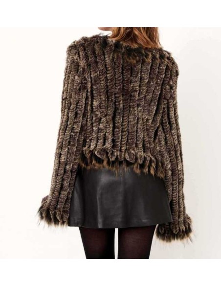 Chaqueta de pelo combinada