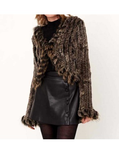 Chaqueta de pelo combinada