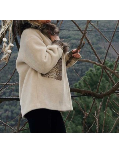 Parka combinado con cuello de pelo