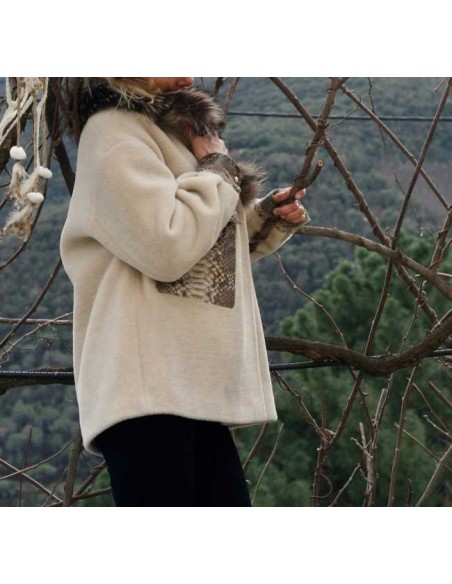 Parka combinado con cuello de pelo