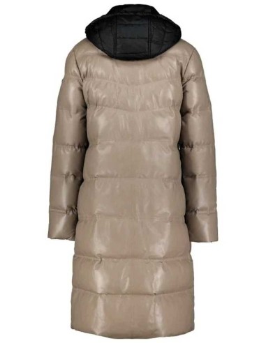 Abrigo mujer de piel con capucha desmontable