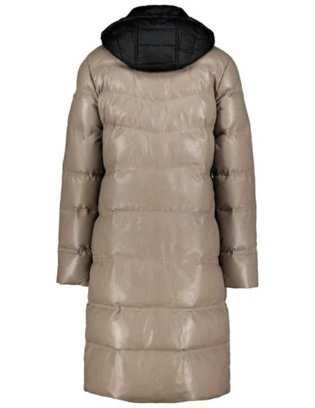 Abrigo mujer de piel con capucha desmontable