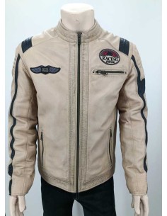 Cazadora de cuero entallada