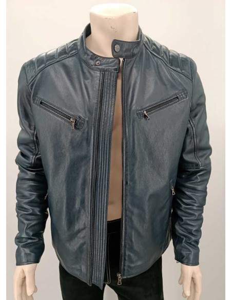 Cazadora de piel para hombre