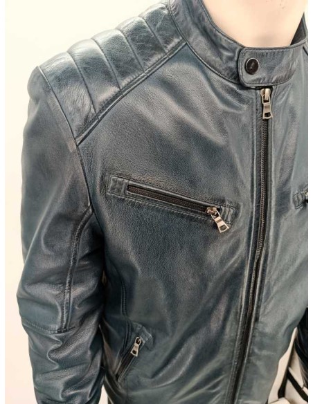 Cazadora de piel para hombre