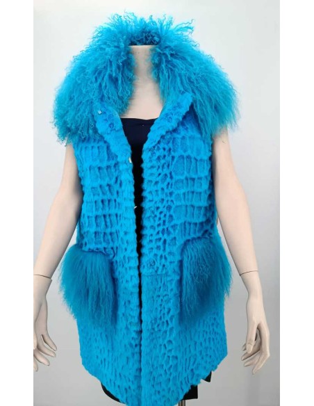 Chaleco de pelo combinado