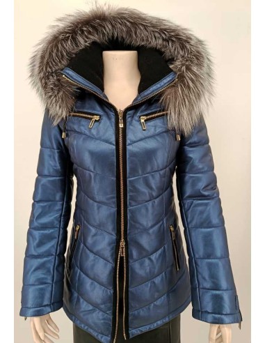 Chaqueta de piel capucha desmontable