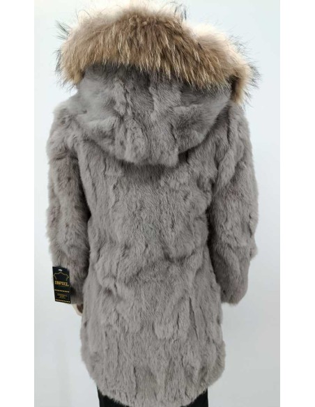 Abrigo de pelo con capucha